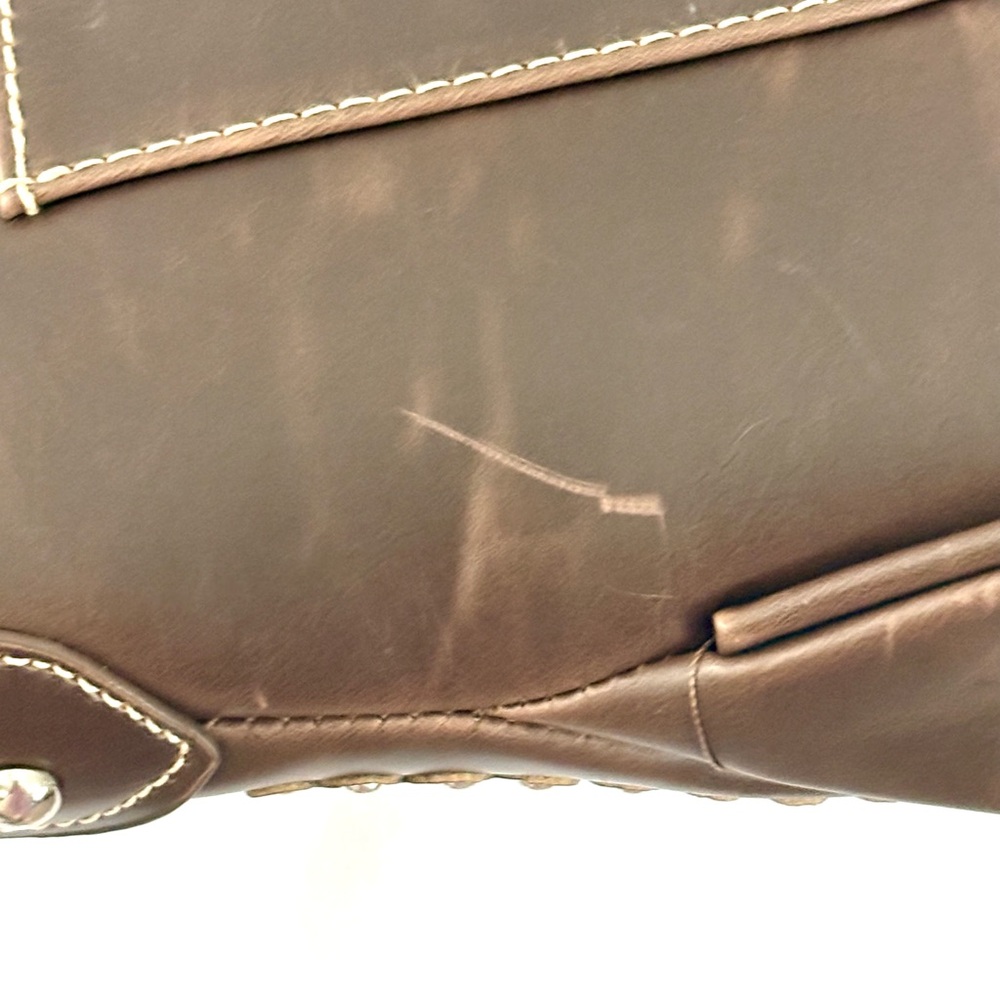 Montana West Western Style Tooled Leather And Studded Crossbody - Picture 14 of 15